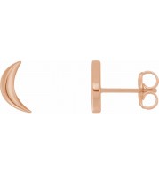 14K Rose Crescent Moon Earrings
