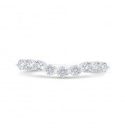 Shah Luxury 14K White Gold Diamond Contour Band