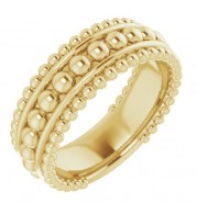 14K Yellow Beaded Ring