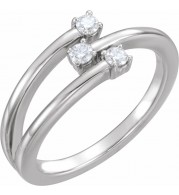 14K White 1/5 CTW Diamond Freeform Ring
