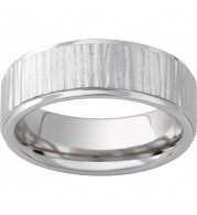 Serinium Flat Band with Grooved Edges and Bark Finish