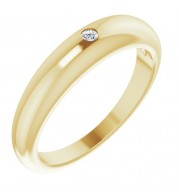 14K Yellow .03 CT Diamond Petite Dome Ring