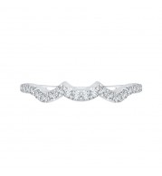 Shah Luxury 14K White Gold Round Diamond Wedding Band