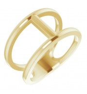 14K Yellow 11.3 mm Negative Space Ring