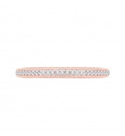 Shah Luxury 14K Rose Gold Round Diamond Eternity Wedding Band