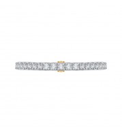 Shah Luxury 14K Two-Tone Gold Round Cut Diamond Wedding Band