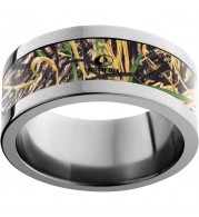 Titanium Flat Band with Mossy Oak Shadow Grass Inlay