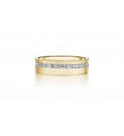 Henri Daussi 6mm Men's Wedding Band MB136 18k Gold Yellow 1.27 Ctw