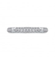 Shah Luxury 14K White Gold Round Diamond Wedding Band
