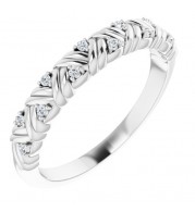 14K White .06 CTW Diamond Woven Anniversary Band