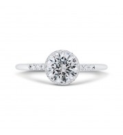 Shah Luxury 14K White Gold Diamond Engagement Ring with Euro Shank (Semi-Mount)