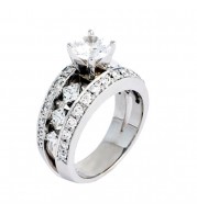 Jewelry Innovations 14K White Gold Semi Mount Engagement Ring