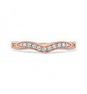 Shah Luxury 14K Rose Gold Round Diamond Wedding Band