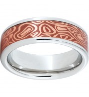Serinium Pipe Cut Band with Copper Inlay and Journey Laser Engraving
