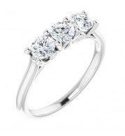 14K White 4.1 mm Round 3/4 CTW Diamond Engagement Ring