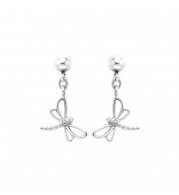 Sterling Silver Diamond Dragonfly earrings