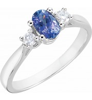 14K White Tanzanite & 1/6 CTW Diamond Ring