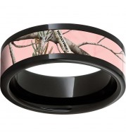 Black Diamond Ceramic Pipe Cut Band with Realtree AP Pink Inlay
