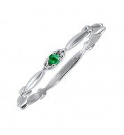 Gems One 10Kt White Gold Emerald (1/20 Ctw) Ring