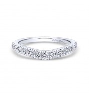 Gabriel & Co. 14k White Gold Contemporary Curved Wedding Band