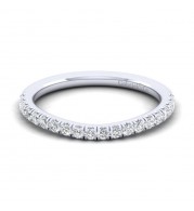 Gabriel & Co. 14k White Gold Contemporary Curved Wedding Band