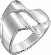 14K White 18 mm Freeform Remount Ring