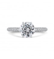 Shah Luxury 14K White Gold Diamond Engagement Ring (Semi-Mount)