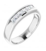 14K White 3/4 CTW Diamond Band