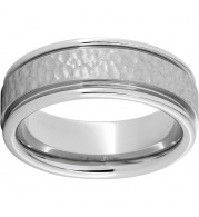 Serinium Rounded Edge Band with Hammered Hand Finish