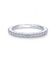 Gabriel & Co. 14k White Gold Contemporary Diamond Wedding Band