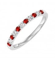 Gems One 10Kt White Gold Diamond (1/5Ctw) & Ruby (1/6 Ctw) Ring