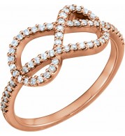 14K Rose 1/3 CTW Diamond Knot Ring