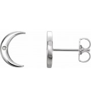 Platinum .005 CTW Diamond Crescent Earrings