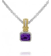 Vahan 14k Gold & Sterling Silver Amethyst Pendant