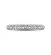 Shah Luxury 14K White Gold Round Diamond Half-Eternity Wedding Band