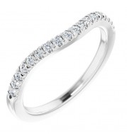 14K White 1/4 CTW Diamond French-Set Matching Band