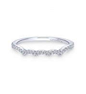 Gabriel & Co. 14k White Gold Contemporary Curved Wedding Band