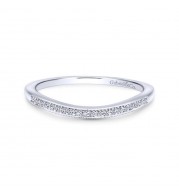 Gabriel & Co. 14k White Gold Victorian Curved Wedding Band