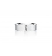 Henri Daussi 6mm Men's Wedding Band MB132 18k Gold White B 0.04 Ctw, W 0.03 Ctw Black Diamond, White Diamond