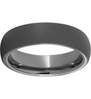 Rugged Tungsten  6mm Domed Band with Sandblast Finish