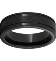 Black Diamond Ceramic Rounded Edge Band with Stone Finish