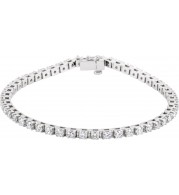 14K White 3 3/8 CTW Diamond Line 7 Bracelet