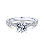 Gabriel & Co. 14k White Gold Contemporary Straight Engagement Ring