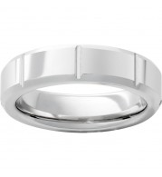 Serinium Beveled Edge Band with Milled Vertical Grooves