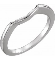 14K White Matching Band for 5.2 mm Round Ring