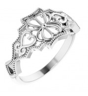 14K White Vintage-Inspired Ring