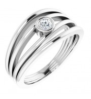 14K White 1/8 CTW Diamond Ring