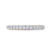 Shah Luxury 14K Two-Tone Gold Round Diamond Half-Eternity Wedding Band with Euro Shank
