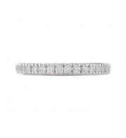 Shah Luxury 14K Two-Tone Gold Round Diamond Half-Eternity Wedding Band with Euro Shank