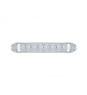 Shah Luxury 14K White Gold Princess & Round Diamond Wedding Band